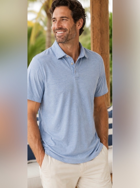 Faherty Other - Faherty The Movement Polo Shirt XXL Light Blue Pima Cotton Modal Performance